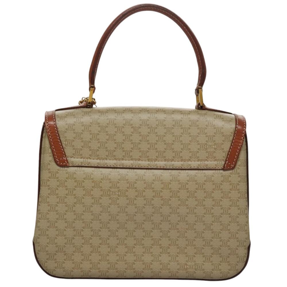 CELINE Macadam Canvas Hand Bag Beige Gold - Picture 2 of 16